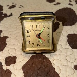 Spartus Gold Travel Alarm Clock